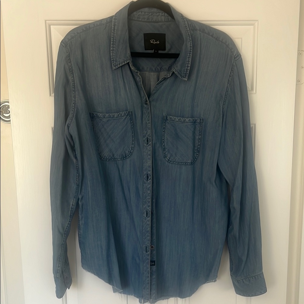 Blue Denim Button-Up Shirt